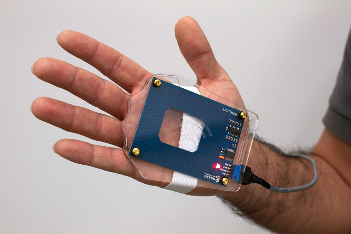 RFID reader worn on the
hand