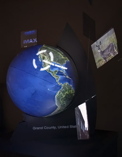 Side view of
globe